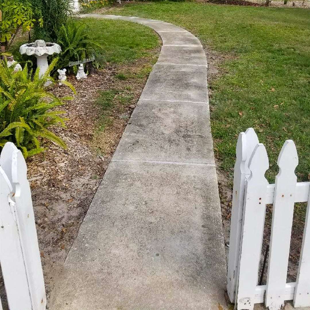 sidewalk repaired with polyurethane foam