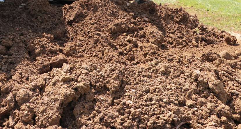 Pile of soil.
