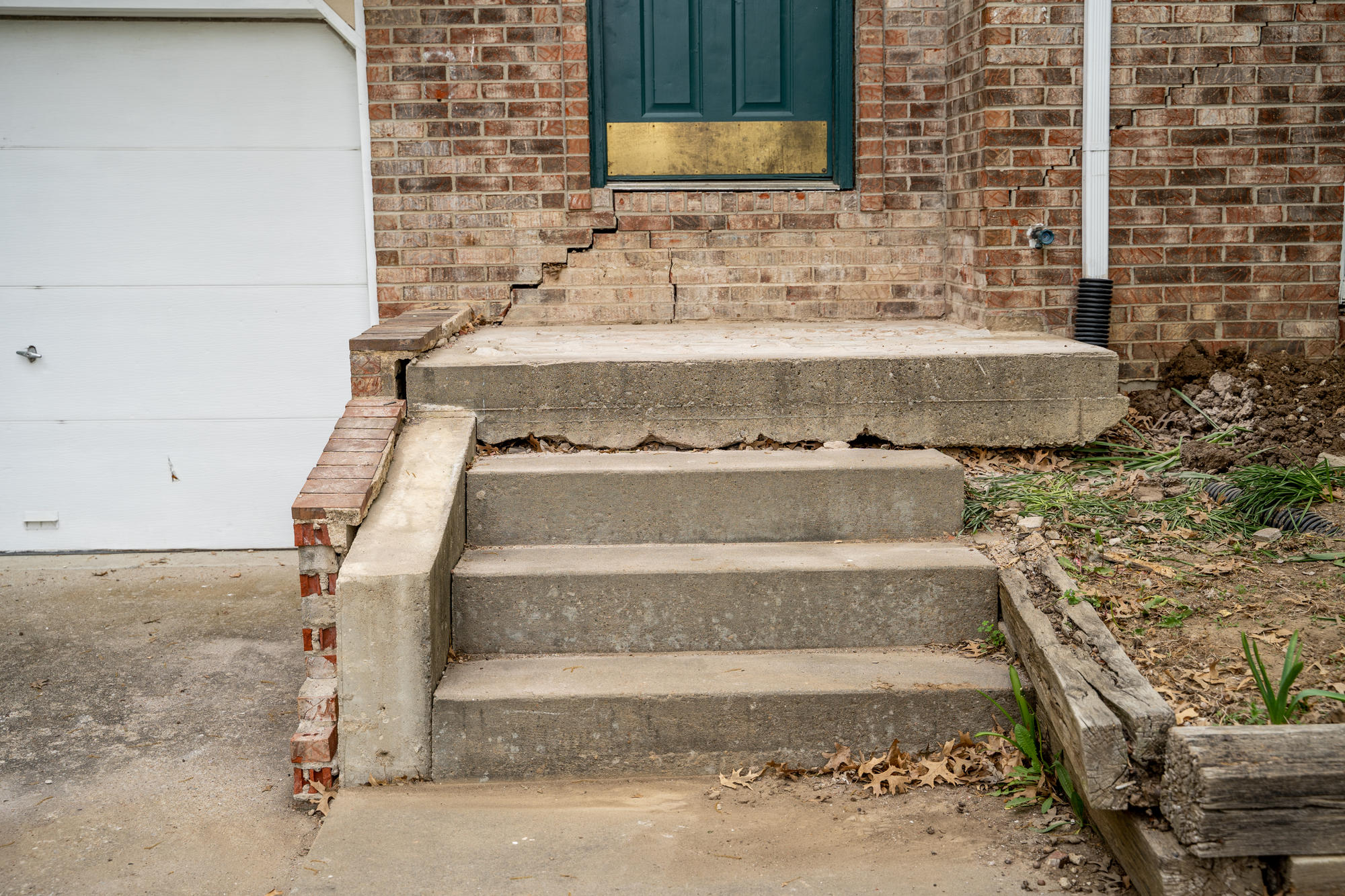 sinking concrete steps