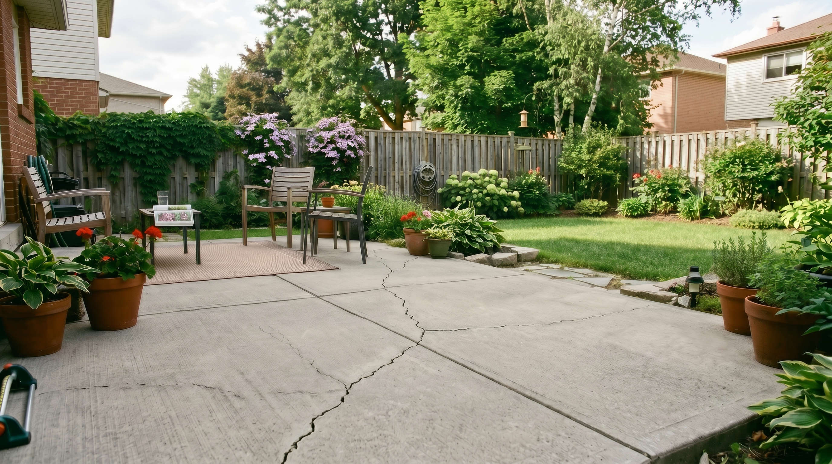 cracking concrete patio