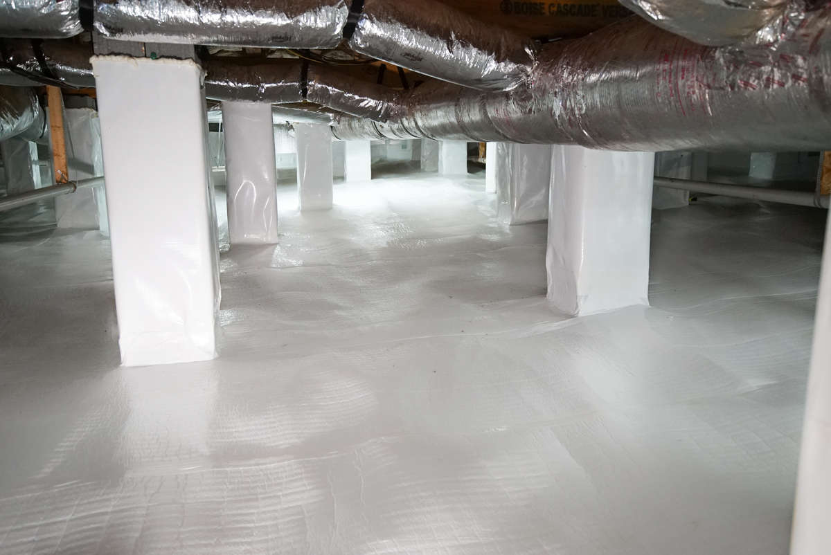 Finished, encapsulated crawl space.