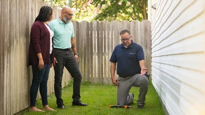 homeowners meeting with FRS inspector