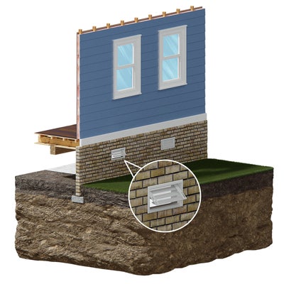 flood vent installed on a crawl space wall