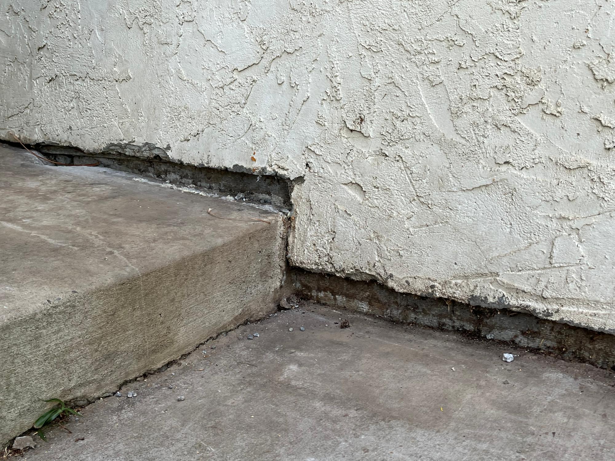 sinking concrete step