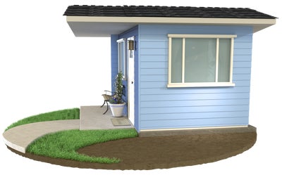 rendering of a home with a slab foundation
