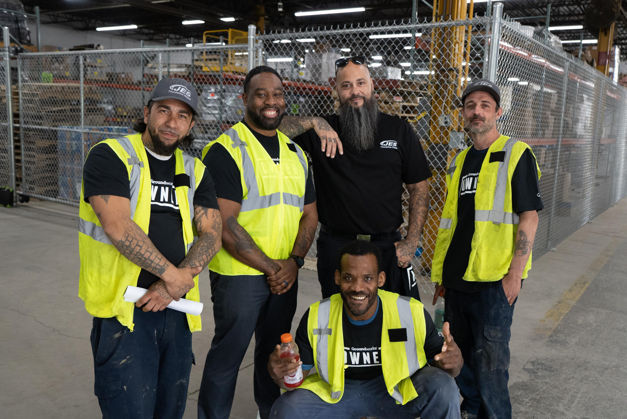 JES Team in warehouse