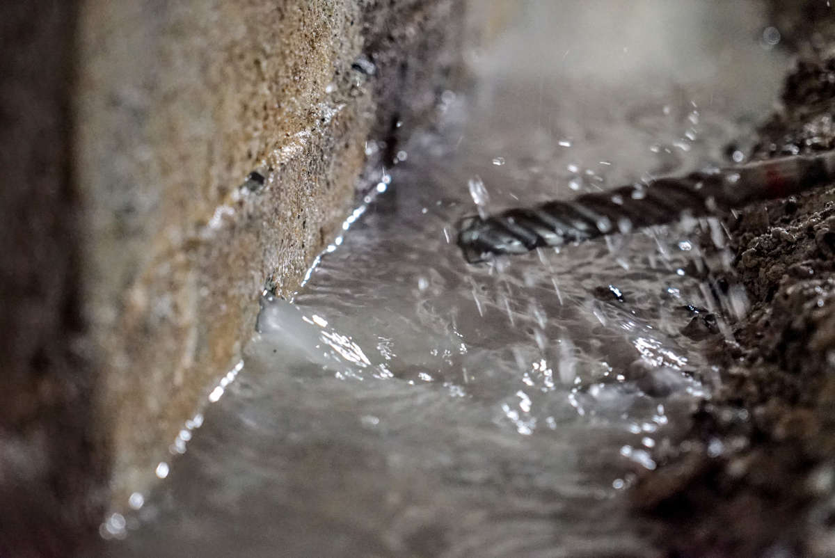 water seepage on basement floor.