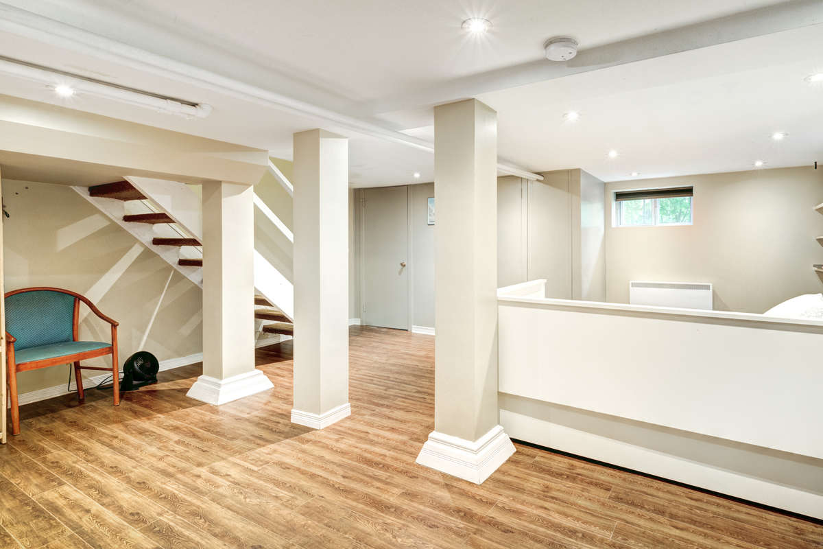 clean, finished basement living space