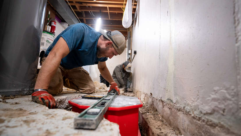 installing sump liner in basement floor