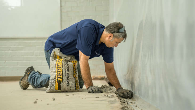 Installing interior drainage