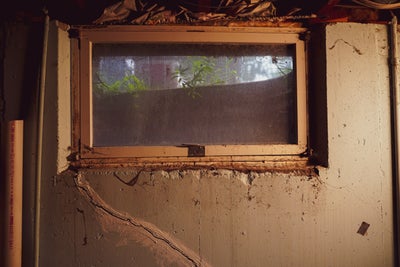 cracks around a basement window