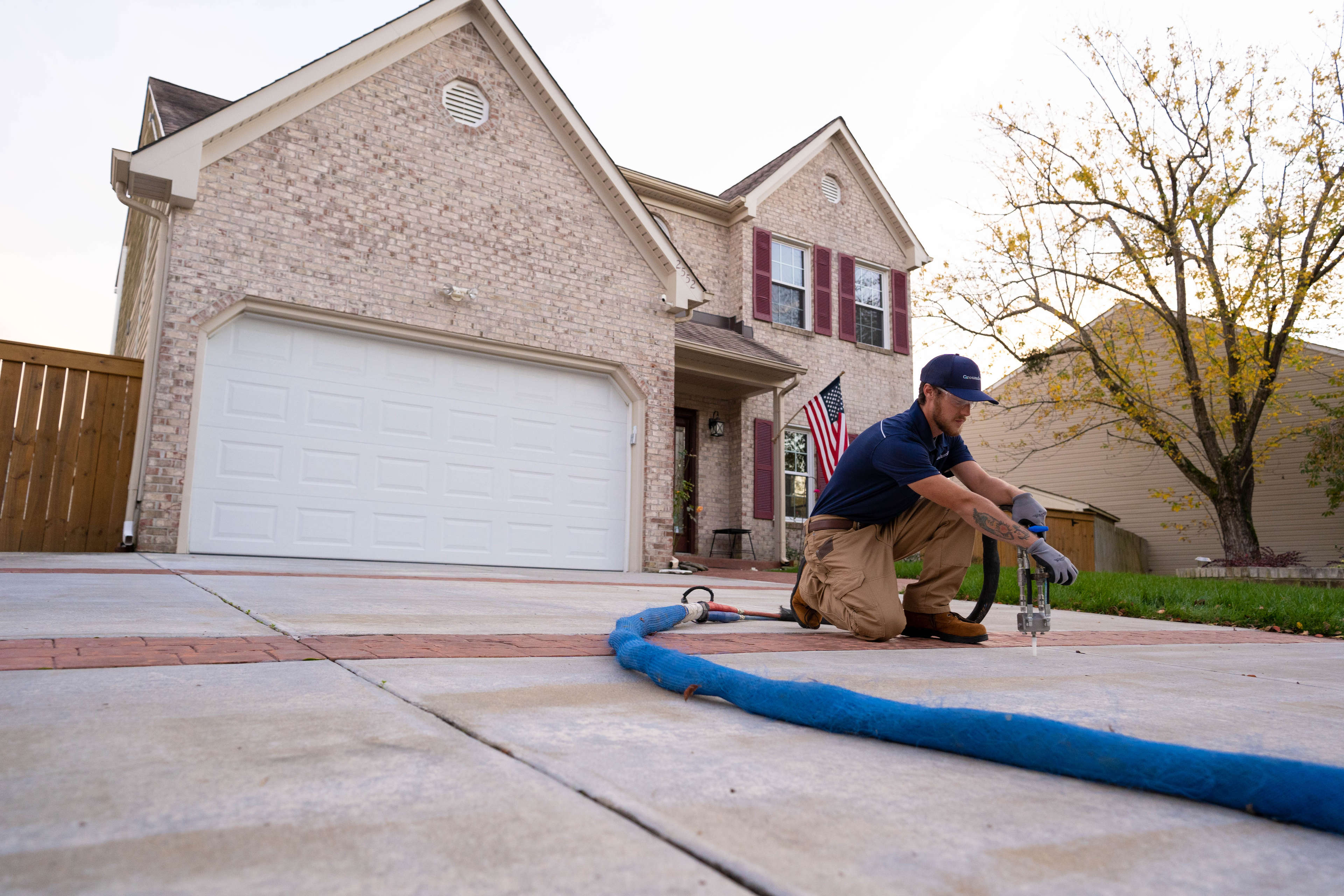 concrete lifting on a driveway