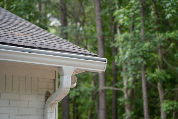 clean clog-free exterior gutter