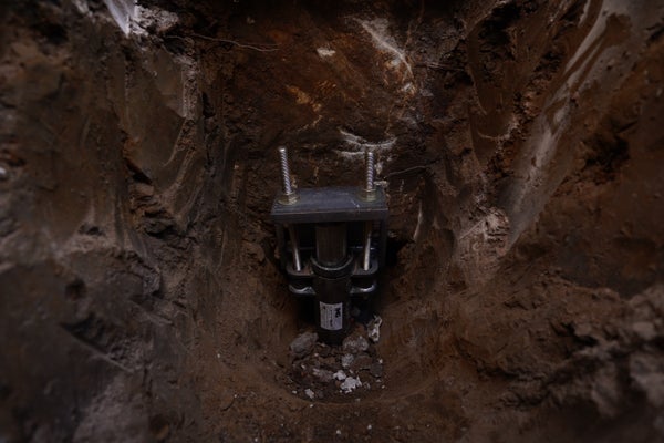 helical pier in soil