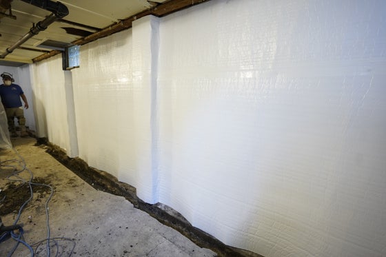 basement vapor barrier installed