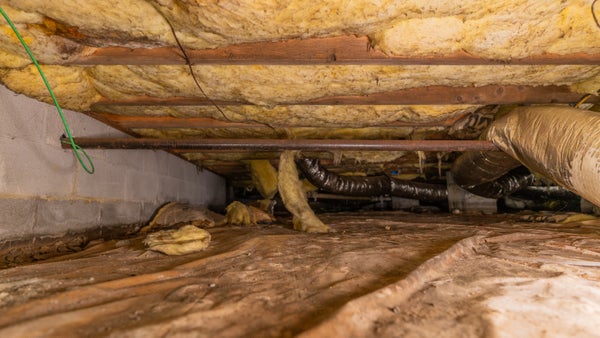 old damaged crawl space foundation