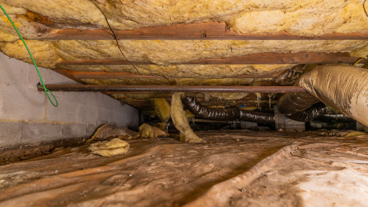 old damaged crawl space foundation