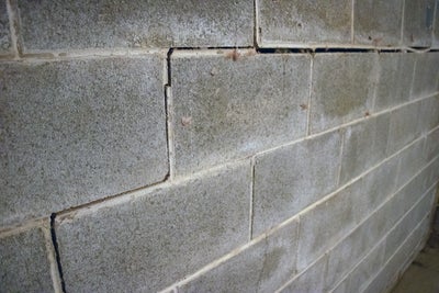 stair step crack on basement wall