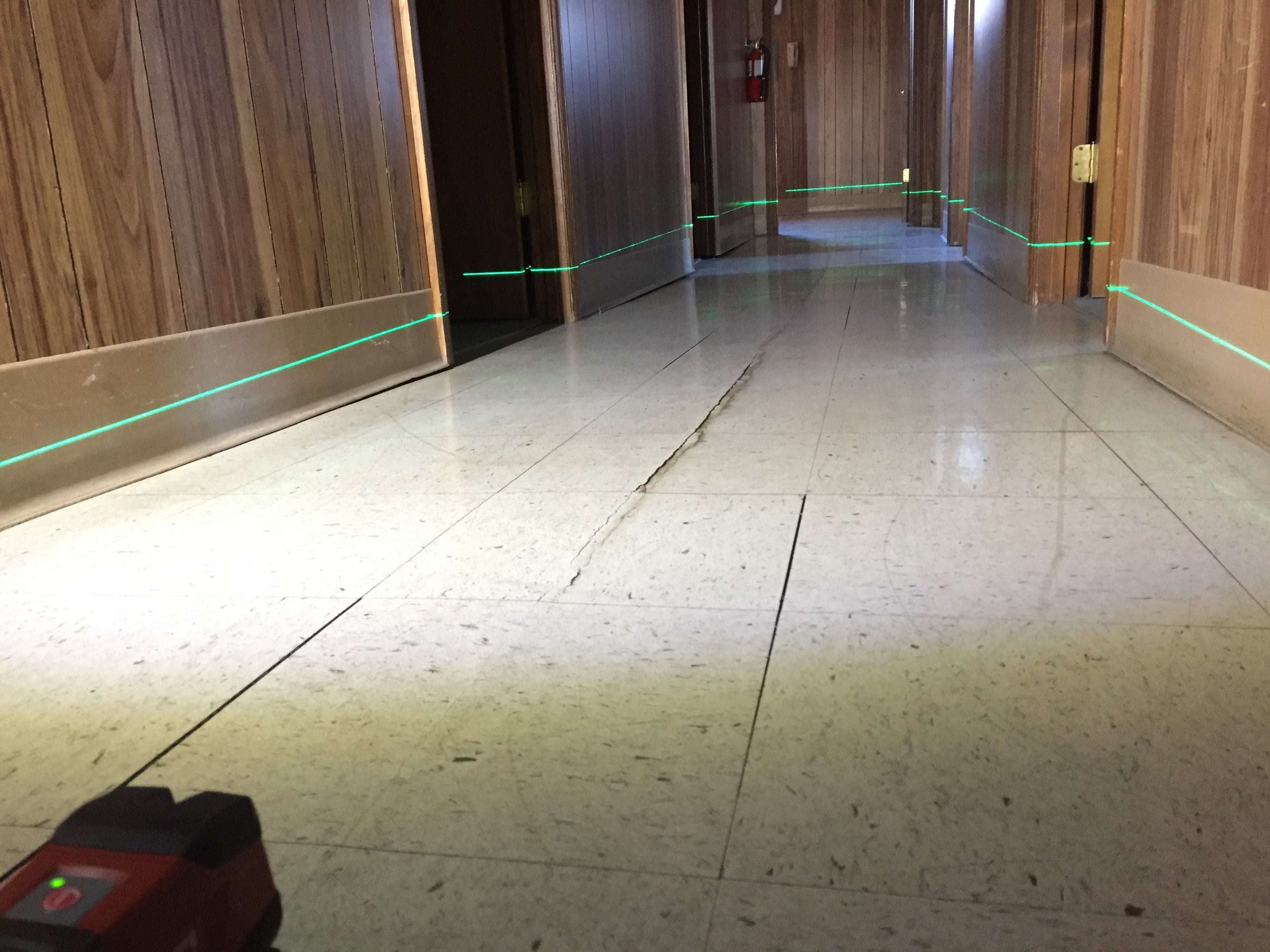 laser levels measuring an uneven floor