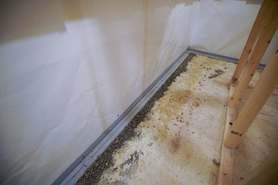 Drainage inside a basement.