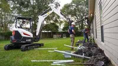 Alpha foundations crew installing foundation piers.