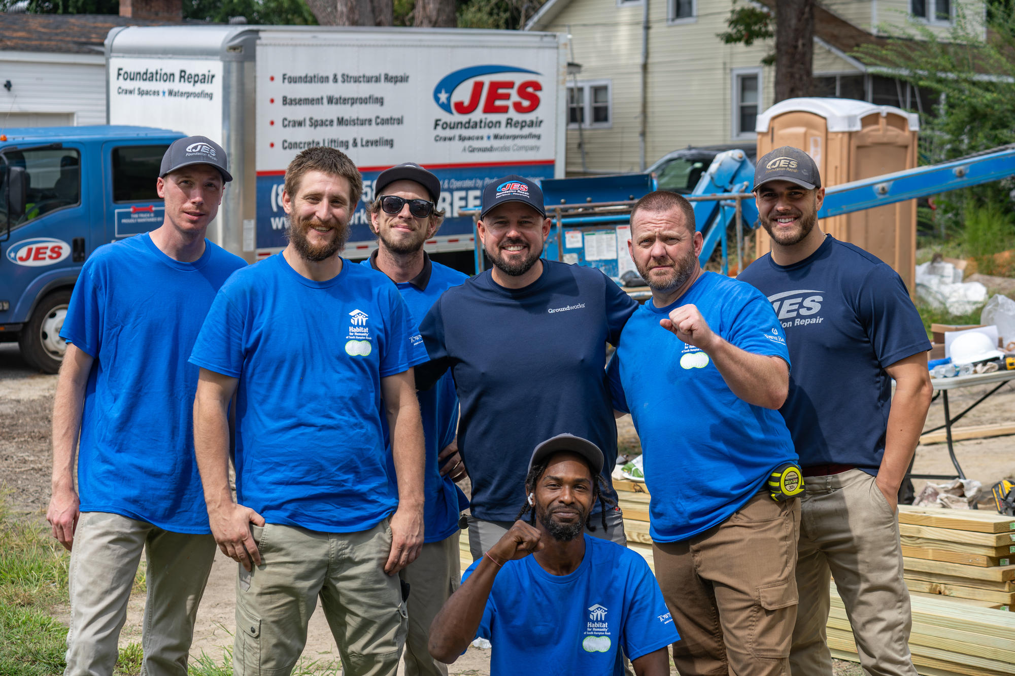 JES Team building Habitat for Humanity House