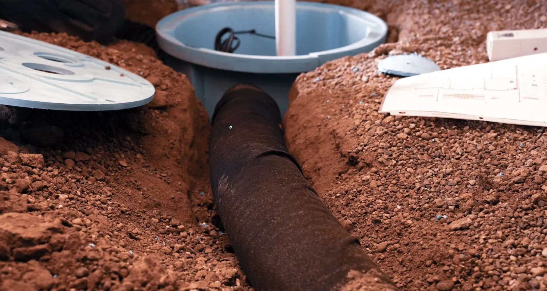drainage and sump pump installed in a crawl space