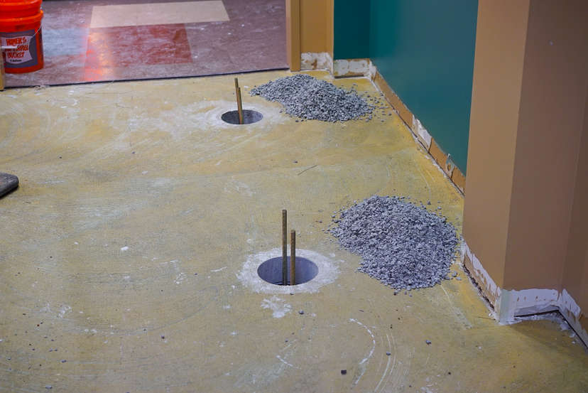 slab piers on concrete slab foundation