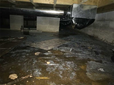 Flooded crawl space.