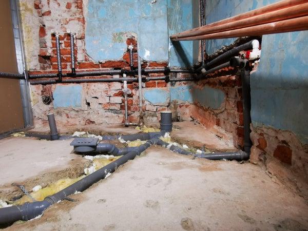 old pipes inside basement