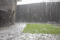 flooding outside with heavy rain