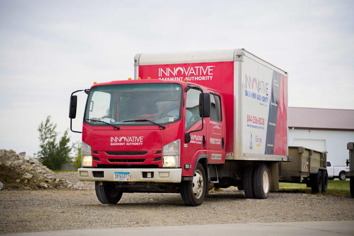 The front of IBA's supply truck.