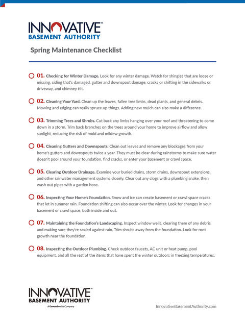 Spring Maintenance Checklist 1-8