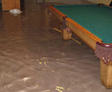 basement flooding with pool table