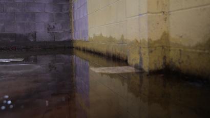 Flooded Basement Interior floor.