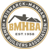 Bismarck-Mandan Home Builders Association logo with house silhouette and "EST. 1958" text.