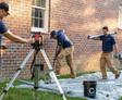 Groundworks experts assessing a foundation.