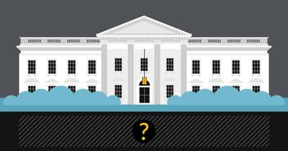 White House graphic with question mark