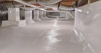 Full encapsulated crawl space with duct work