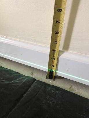 floor and wall gap measured