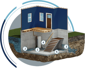 5 Signs of an unhealthy basement 3D illustration
