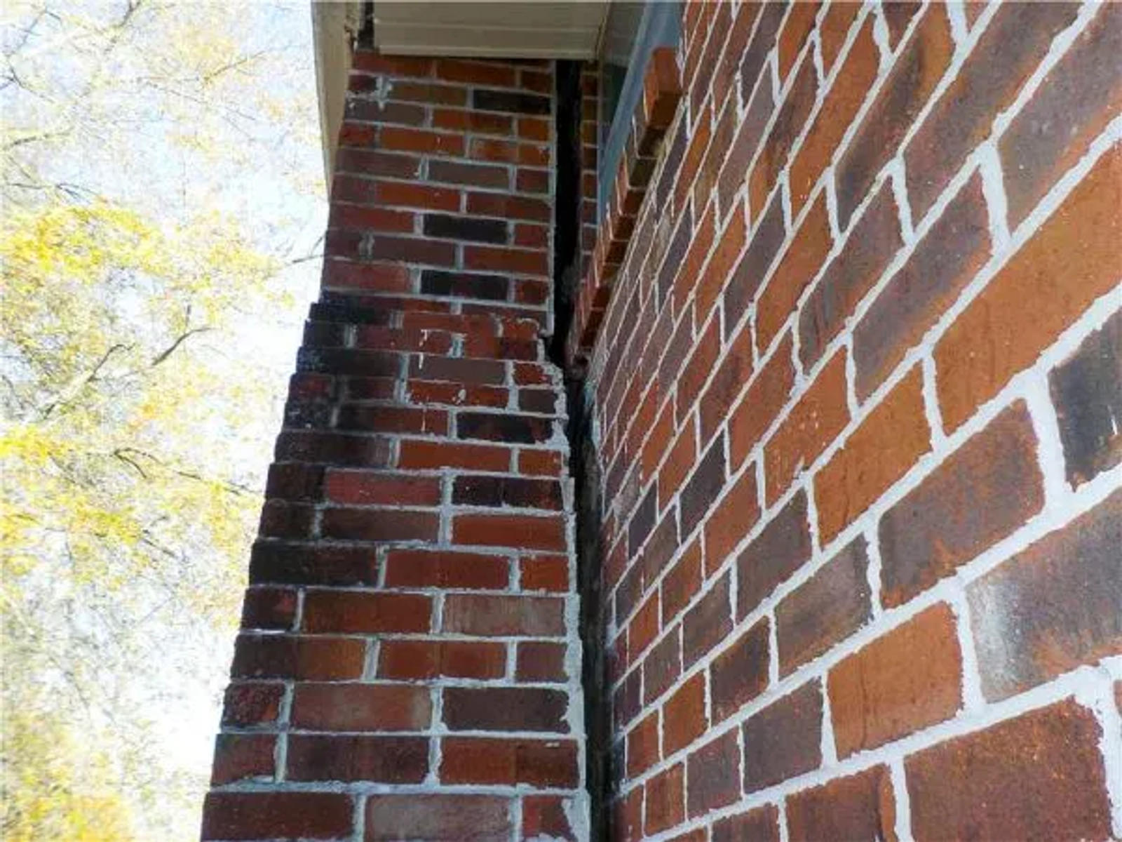 chimney separating from brick home