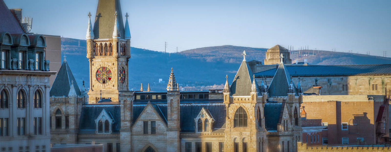 Tops of buildings in Scranton, Pennsylvania