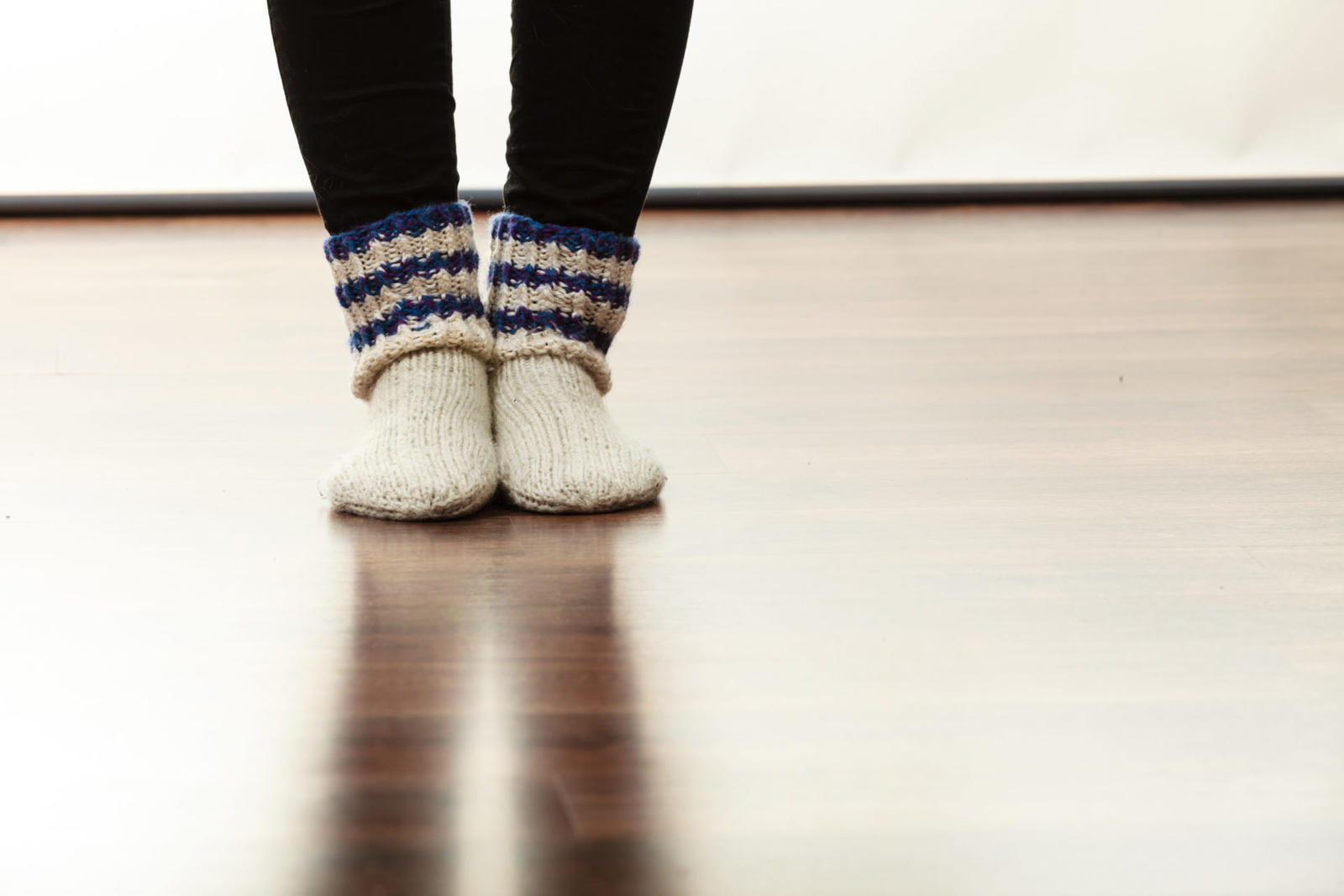 socks on warm crawl space floor