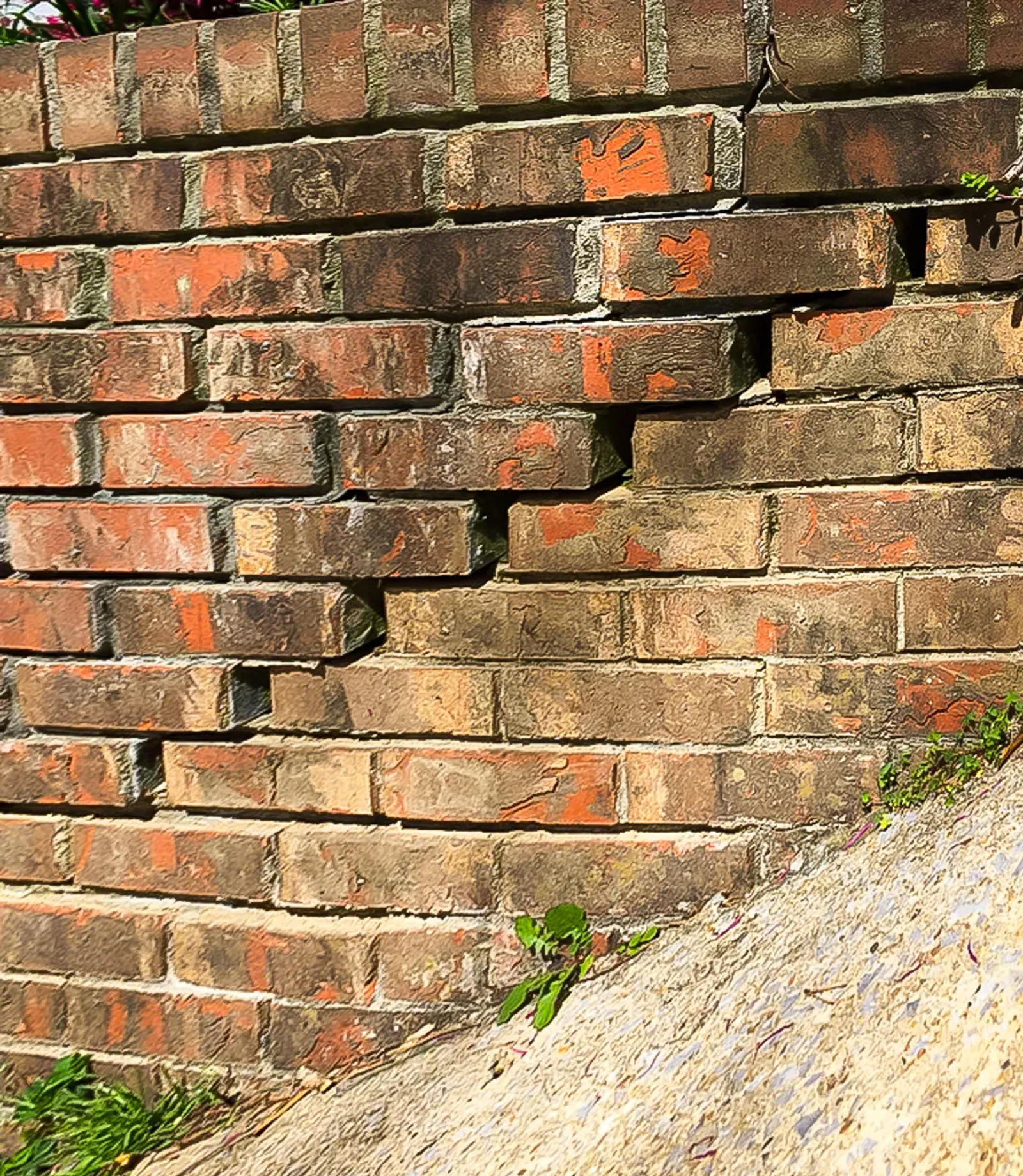 cracking brick wall exterior
