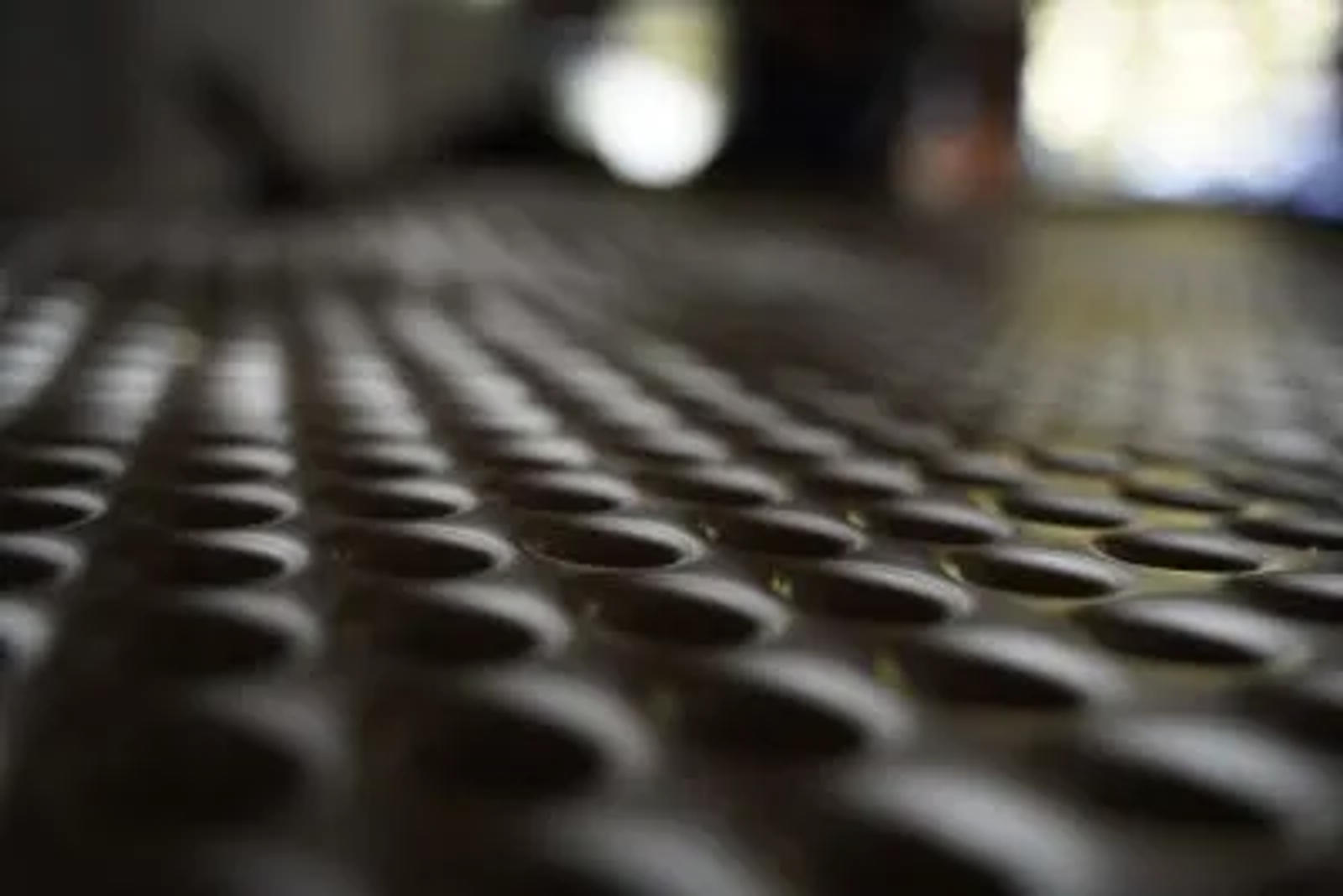 Closeup up installed drainage matting