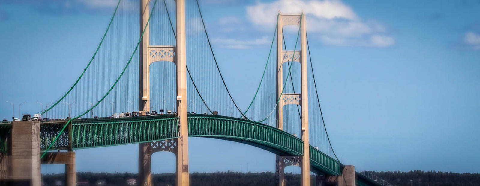 Suspension bridge in Sault Ste Marie, Michigan