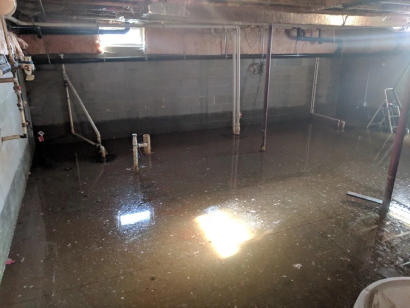 flooded basement image with sunbeams