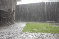 Heavy rain outside of home