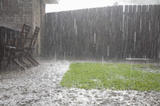 Heavy rain outside of home